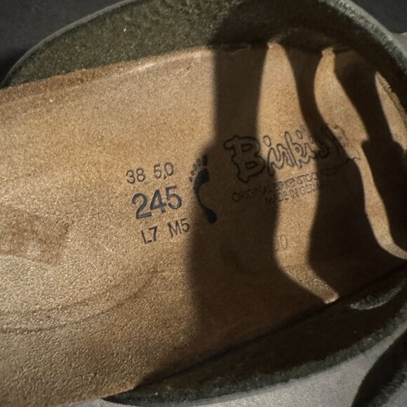 Birki's by Birkenstock Marseille Sandal In Stone Birko-Flor Narrow Fit, Size 38 - Picture 9 of 10